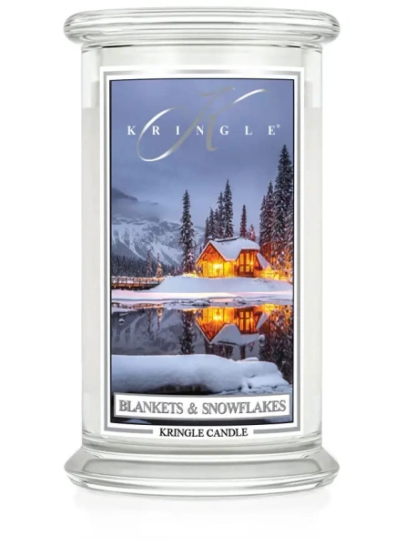Kringle Candle Blankets & Snowflakes Duża Świeca Zapachowa 624g