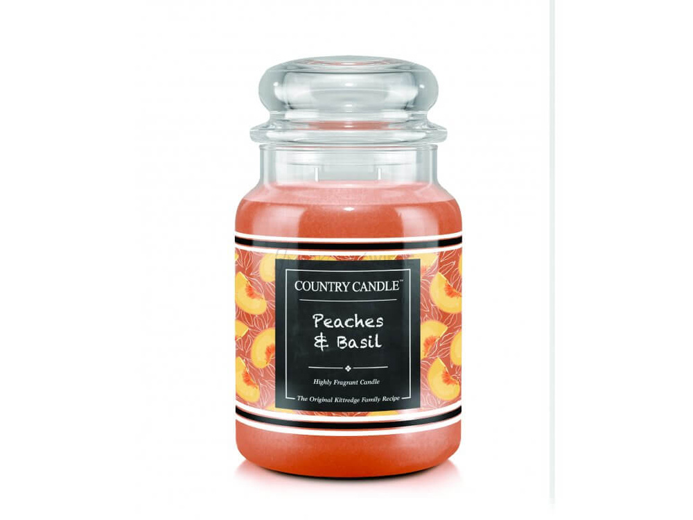 Country Candle Farmstand Peaches & Basil Duża Świeca Zapachowa 652g