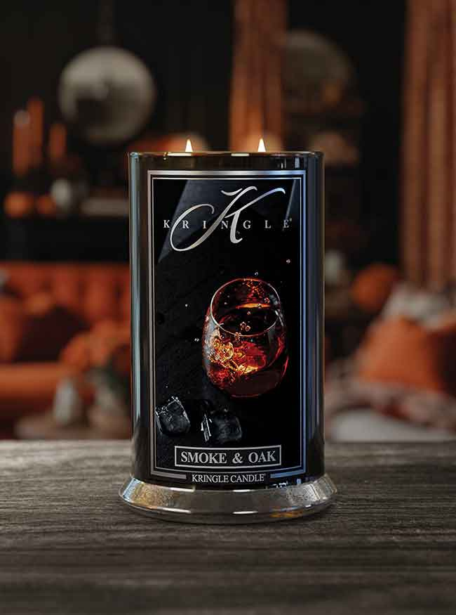Kringle Candle Reserve Smoke & Oak Duża Świeca Zapachowa 624g