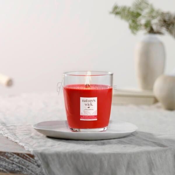 WoodWick Nature's Wick Redberry & Nutmeg Średnia Świeca 284g