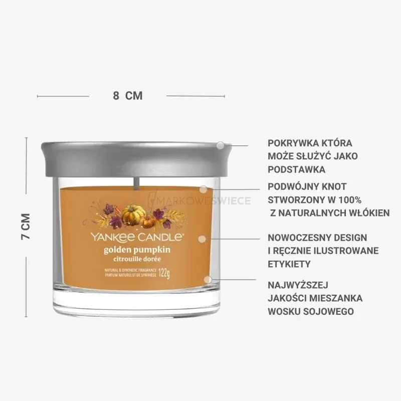 Yankee Candle Golden Pumpkin Mała Świeca Zapachowa 122g