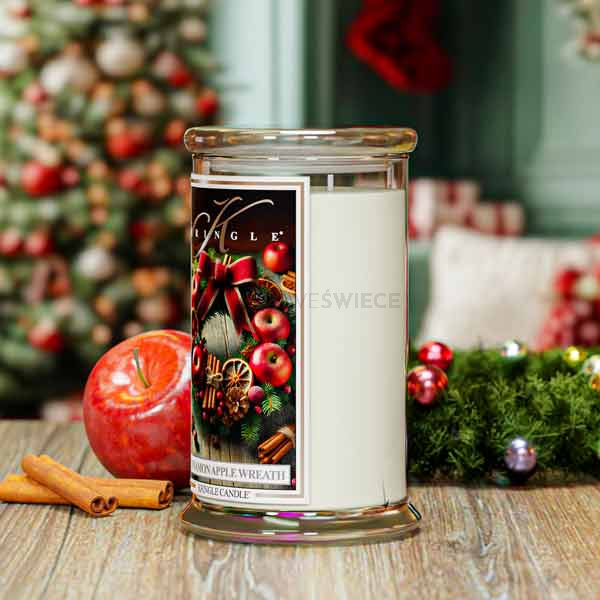 Kringle Candle Cinnamon Apple Wreath Duża Świeca Zapachowa 624g