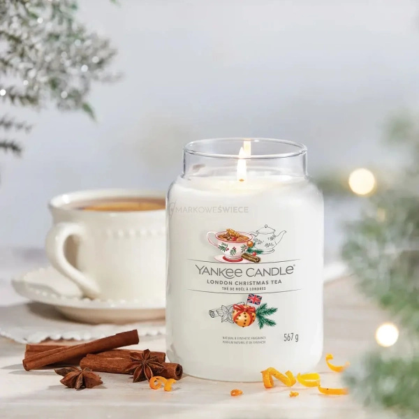 Yankee Candle London Christmas Tea Signature Duża Świeca 567g