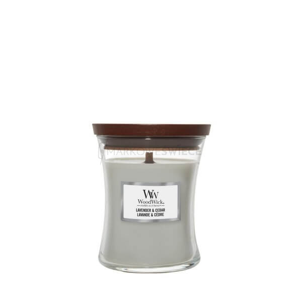 WoodWick Lavender & Cedar Mała Świeca 85g