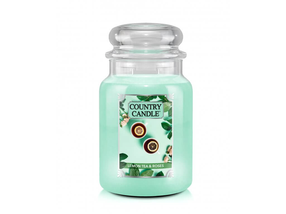 Country Candle Lemon Tea & Roses Duża Świeca Zapachowa 652g