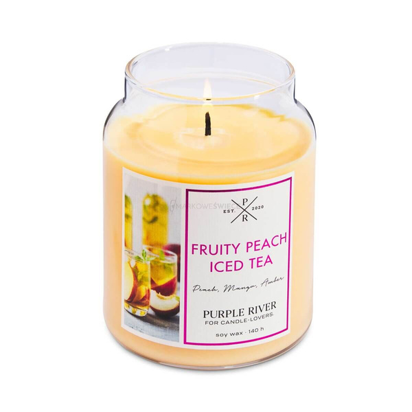 Purple River Fruity Peach Iced Tea Duża Świeca Sojowa 623g