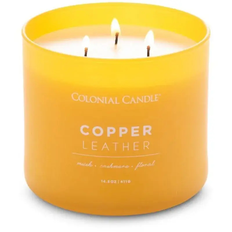 Colonial Candle Copper Leather Świeca Zapachowa Tumbler 411g