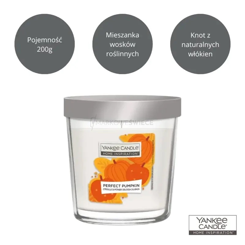 Yankee Candle Perfect Pumpkin Średnia Świeca Zapachowa 200g
