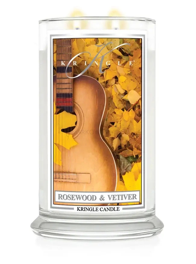 Kringle Candle Rosewood & Vetiver Duża Świeca Zapachowa 624g