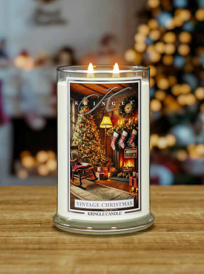 Kringle Candle Vintage Christmas Duża Świeca Zapachowa 624g