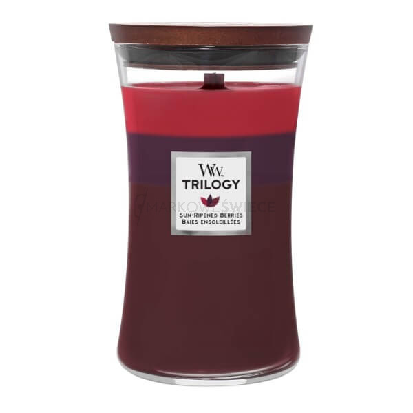 Woodwick Sun Ripened Berries Duża Świeca Trilogy 609,5g