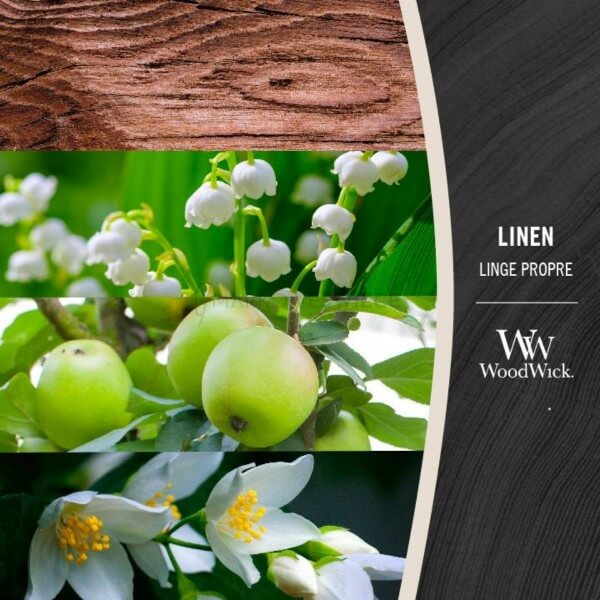 WoodWick Linen Duża Świeca 609,5g