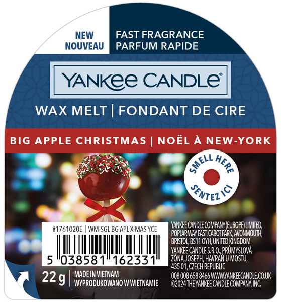 Yankee Candle Big Apple Christmas Wosk Zapachowy Pudełko 22g