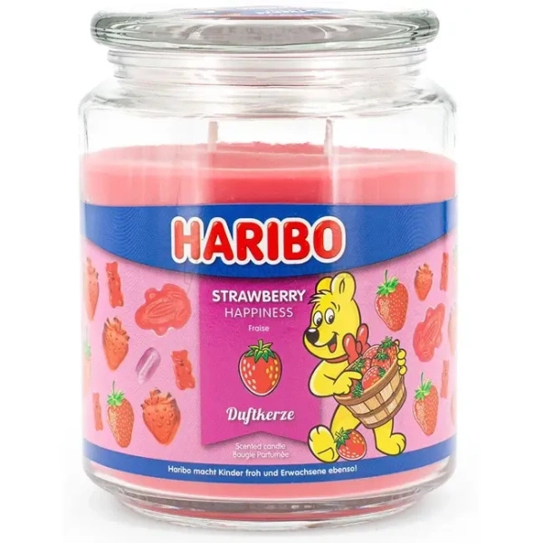 Haribo Strawberry Happiness Świeca Zapachowa 510g