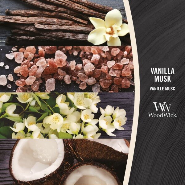 WoodWick Vanilla Musk Mała Świeca 85g