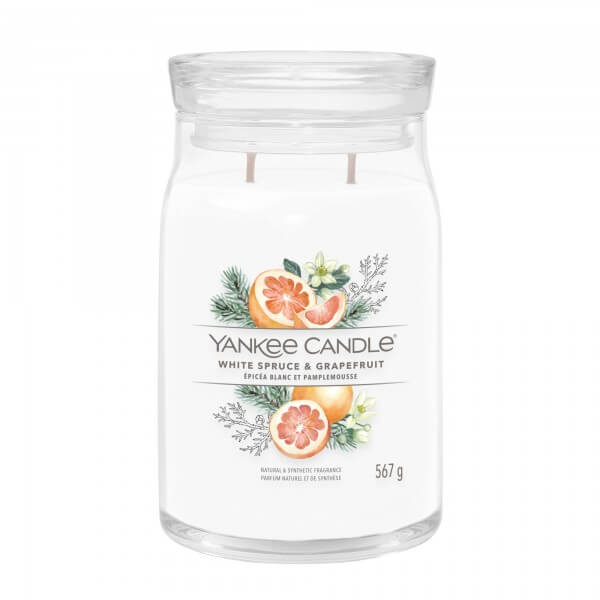 Yankee Candle White Spruce & Grapefruit Signature Duża Świeca 567g