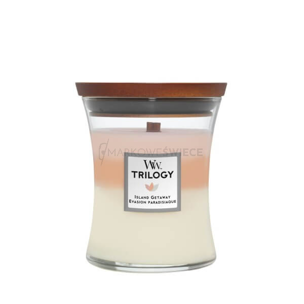 Woodwick Island Getaway Świeca Średnia Trilogy 275g