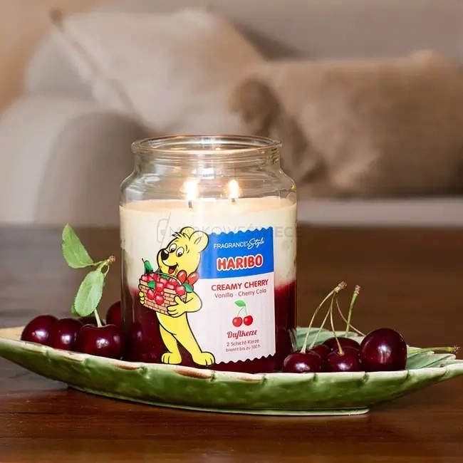 Haribo Creamy Cherry Świeca Zapachowa 510g