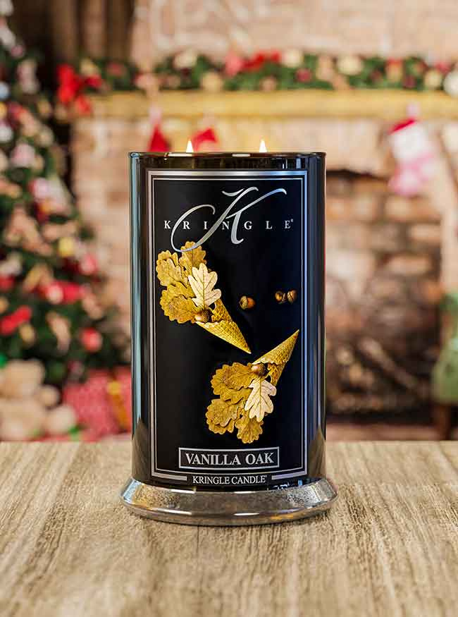 Kringle Candle Reserve Vanilla & Oak Duża Świeca Zapachowa 624g