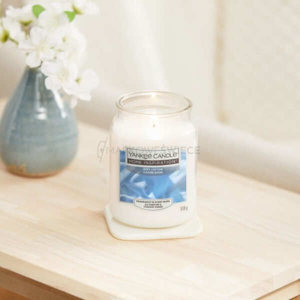 Yankee Candle Soft Cotton Duża Świeca Zapachowa 538g