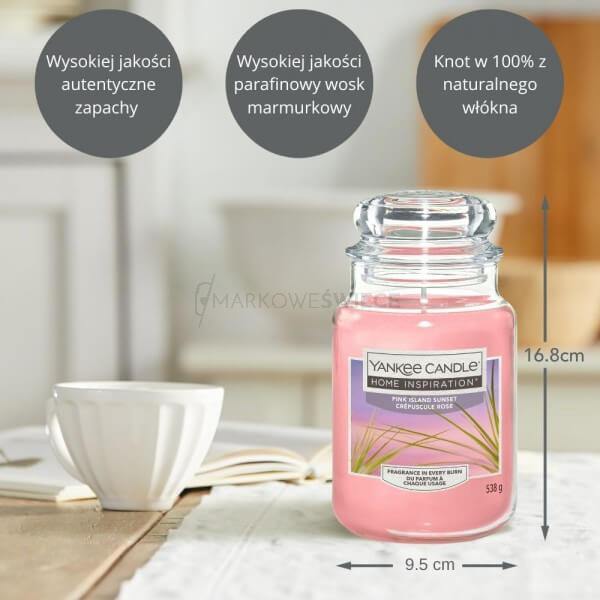 Yankee Candle Pink Island Sunset Duża Świeca Zapachowa 538g