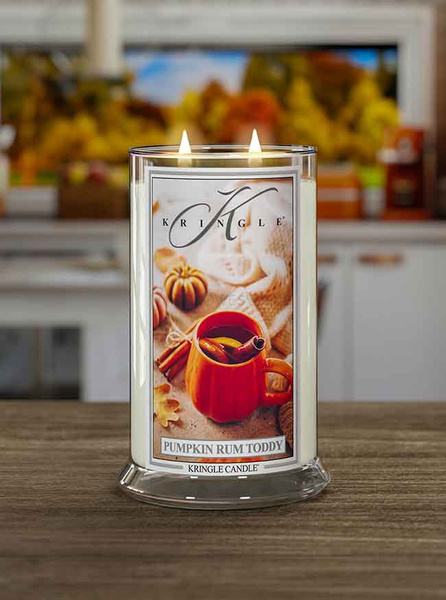 Kringle Candle Pumpkin Rum Toddy Duża Świeca Zapachowa 624g