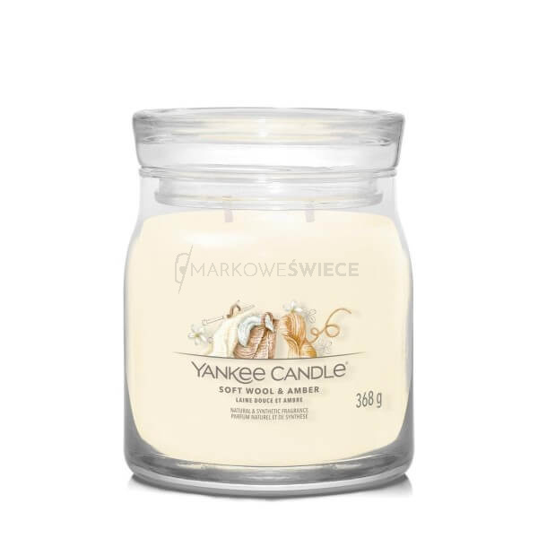 Yankee Candle Soft Wool & Amber Średnia Świeca Zapachowa 368g