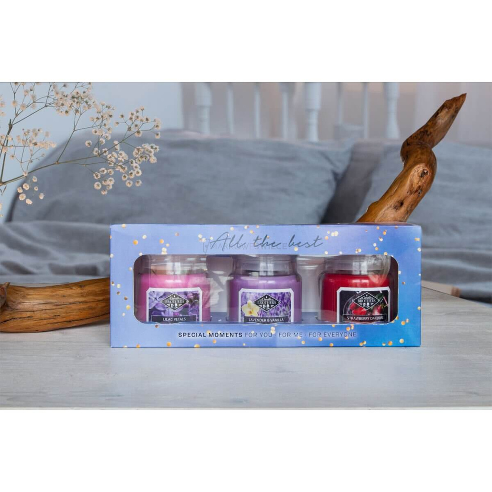 Candle Brothers All The Best Zestaw Prezentowy Trzech Świec 3x85 g