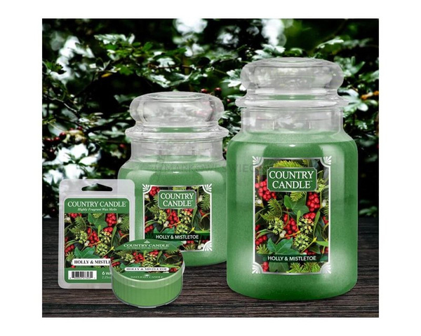 Country Candle Holly & Mistletoe Duża Świeca Zapachowa 652g