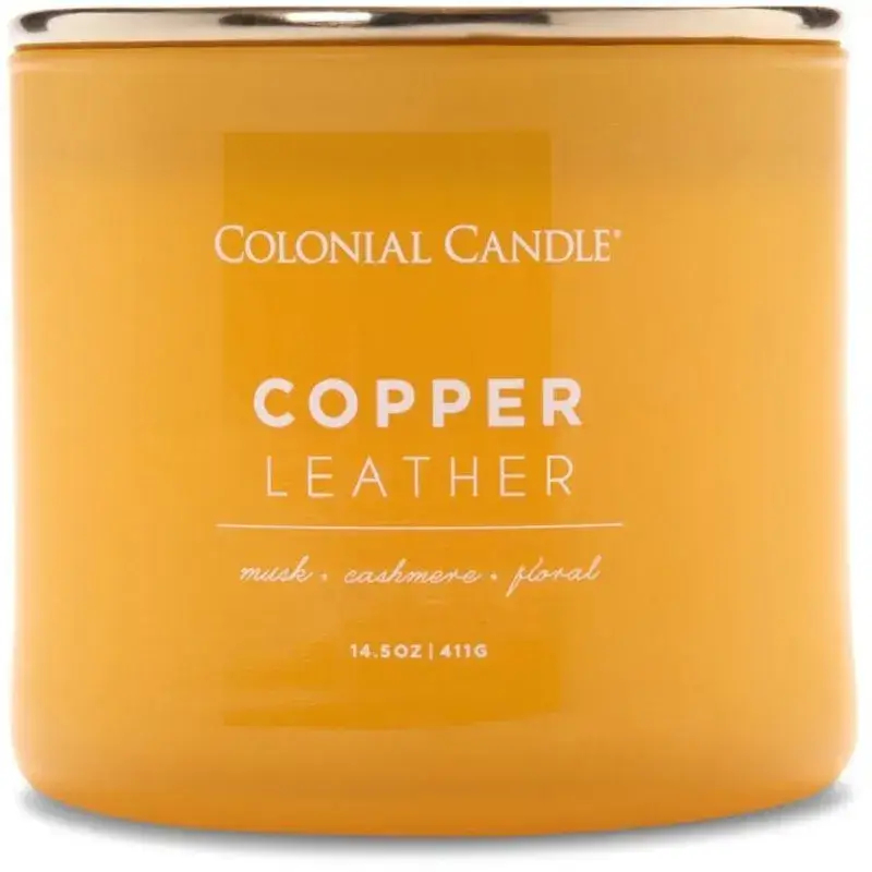 Colonial Candle Copper Leather Świeca Zapachowa Tumbler 411g