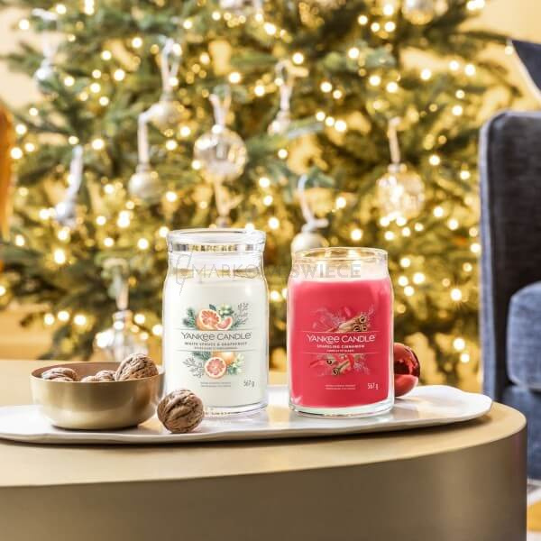 Yankee Candle White Spruce & Grapefruit Signature Duża Świeca 567g