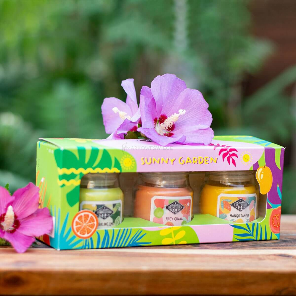 Candle Brothers Sunny Garden Zestaw Prezentowy Trzech Świec 3x85 g