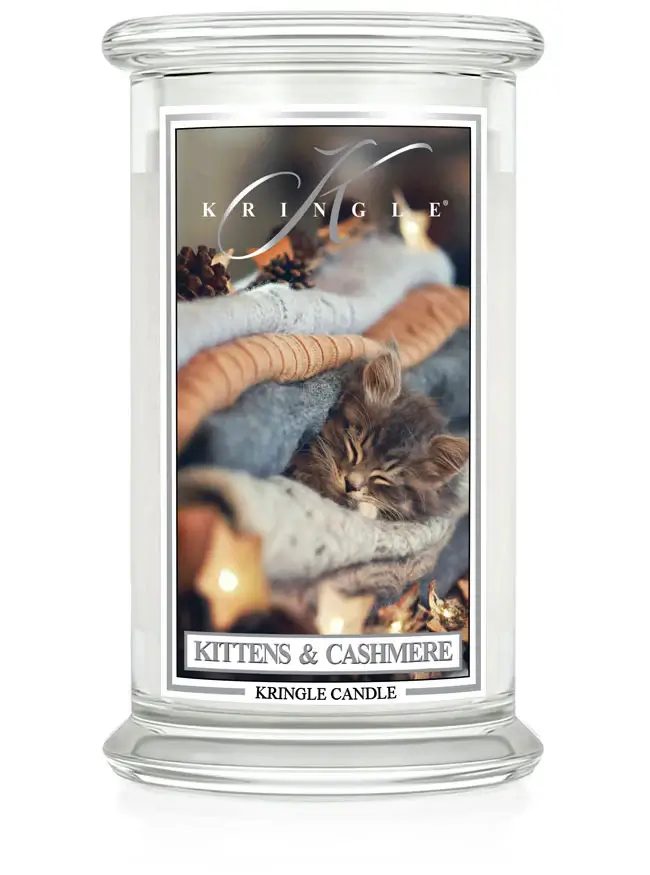 Kringle Candle Kittens & Cashmere Duża Świeca Zapachowa 624g