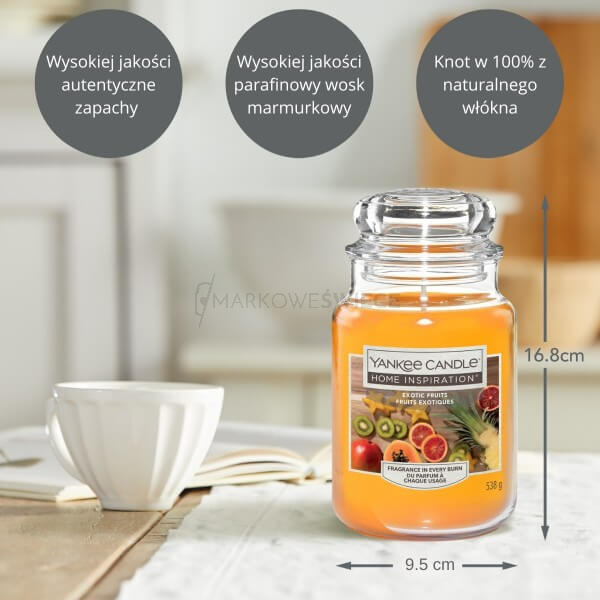 Yankee Candle Exotic Fruits Duża Świeca Zapachowa 538g