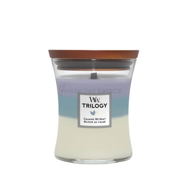 WoodWick Calming Retreat Świeca Średnia Trilogy 275g