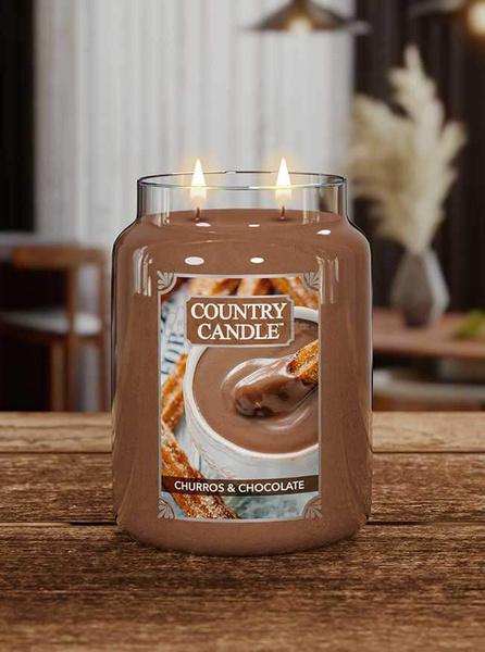 Country Candle Churros & Chocolate Duża Świeca Zapachowa 652g