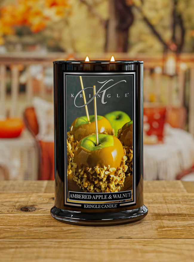 Kringle Candle Reserve Ambered Apple & Wood Duża Świeca Zapachowa 624g