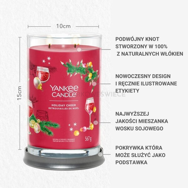 Yankee Candle Holiday Cheer Tumbler Duża Świeca 567g