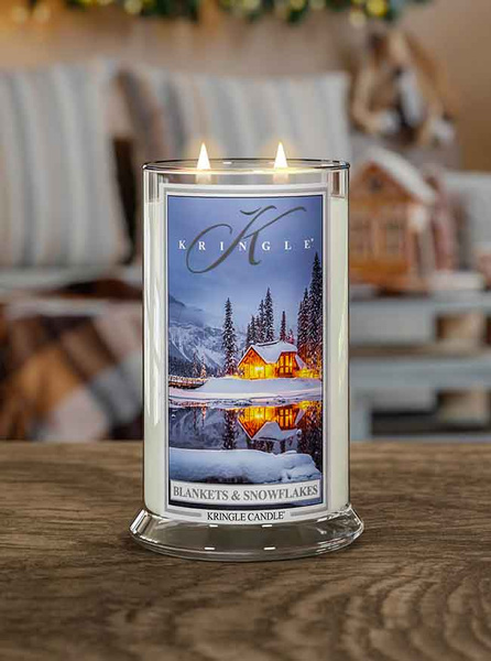 Kringle Candle Blankets & Snowflakes Duża Świeca Zapachowa 624g