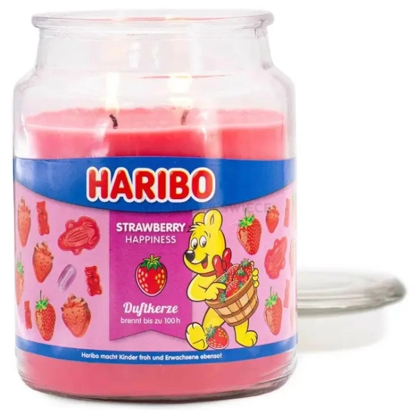 Haribo Strawberry Happiness Świeca Zapachowa 510g
