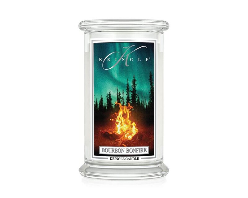 Kringle Candle Bourbon Bonfire Duża Świeca Zapachowa 624g