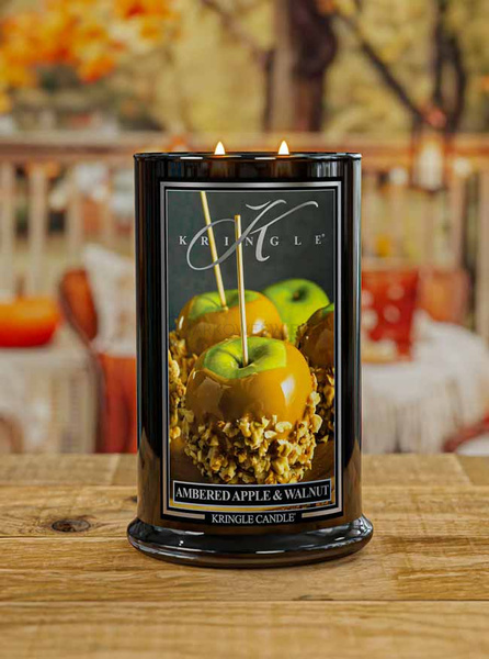 Kringle Candle Reserve Ambered Apple & Wood Duża Świeca Zapachowa 624g
