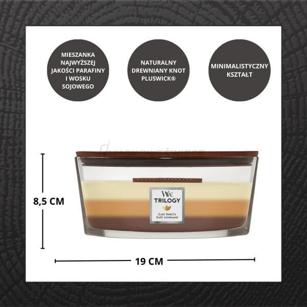 WoodWick Cafe Sweets Świeca Hearthwick Trilogy 453,5g
