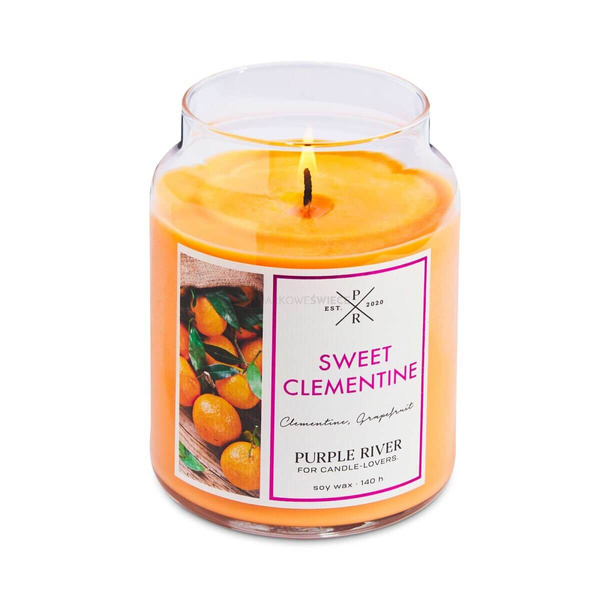 Purple River Sweet Clementine Duża Świeca Sojowa 623g