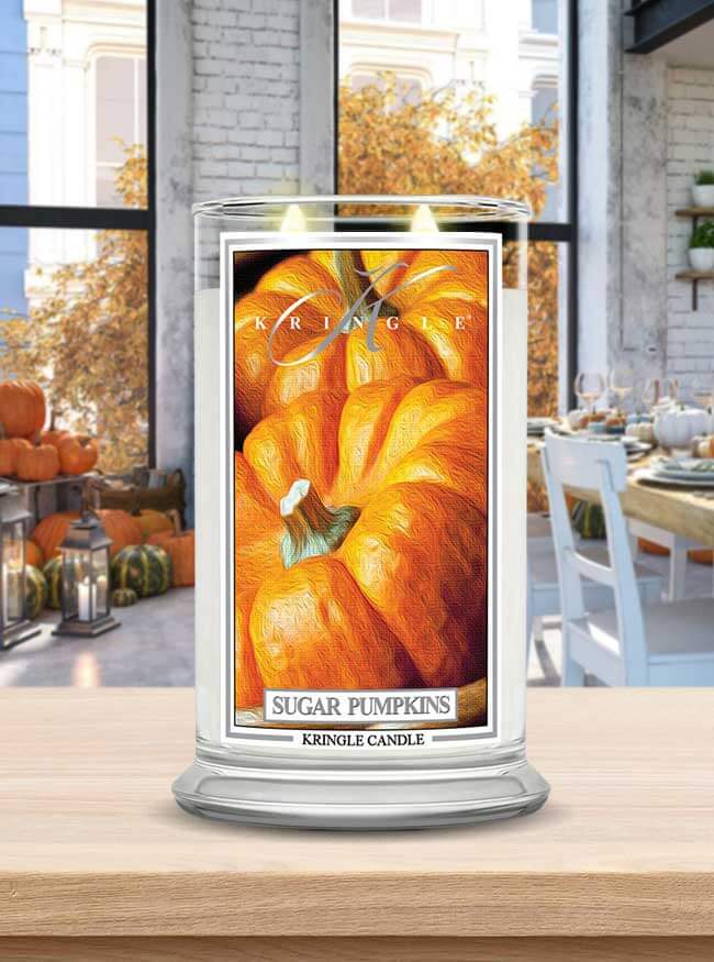 Kringle Candle Sugar Pumpkins Duża Świeca Zapachowa 624g