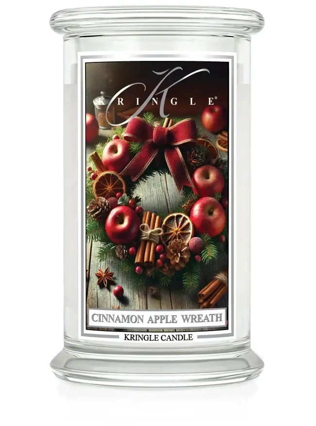 Kringle Candle Cinnamon Apple Wreath Duża Świeca Zapachowa 624g