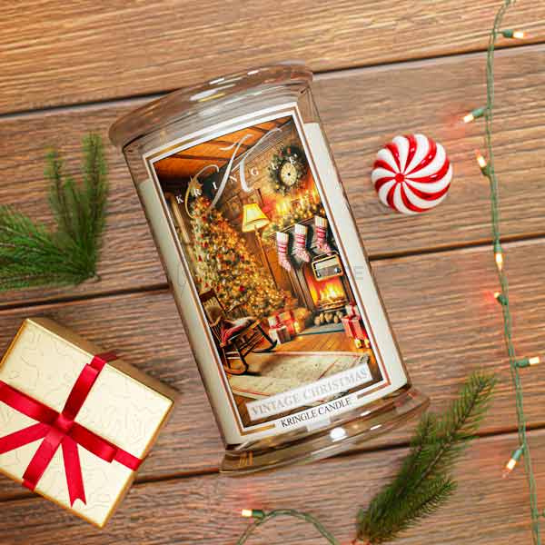 Kringle Candle Vintage Christmas Duża Świeca Zapachowa 624g