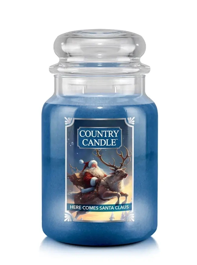 Country Candle Here Comes Santa Claus Duża Świeca Zapachowa 652g