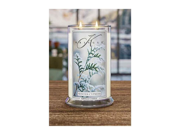 Kringle Candle Winter Cypress Duża Świeca Zapachowa 624g