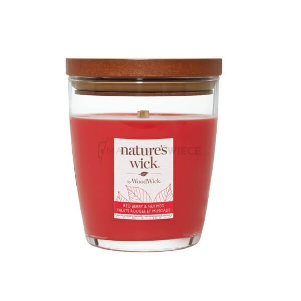 WoodWick Nature's Wick Redberry & Nutmeg Średnia Świeca 284g